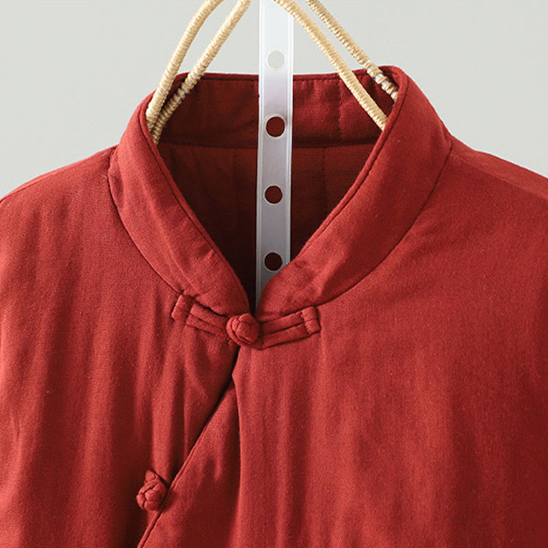 Winter Solid Flower Long Sleeve Cotton Women's Thermal Jacket