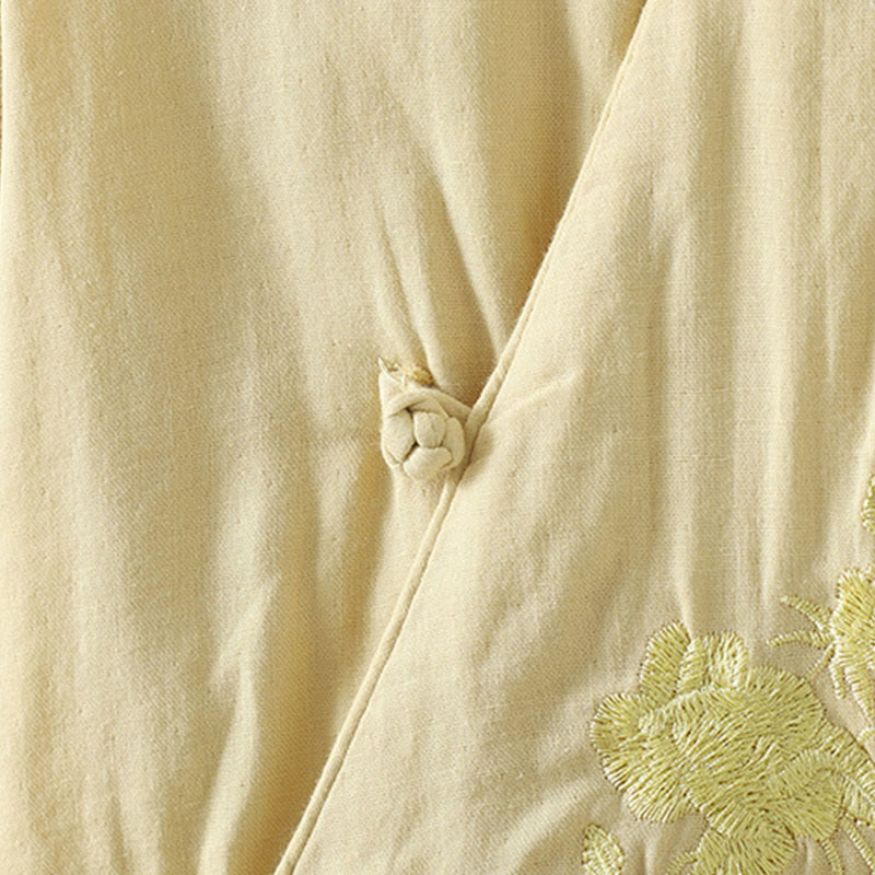 Winter Solid Flower Long Sleeve Cotton Women's Thermal Jacket