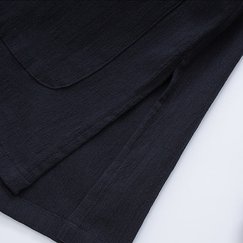 Men's Lightweight Cotton Linen Stand-Collar Meditation Jacket