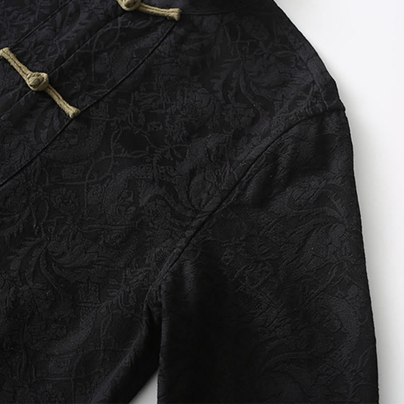 Cotton Jacquard Frog-Button Mindful Meditation Jacket