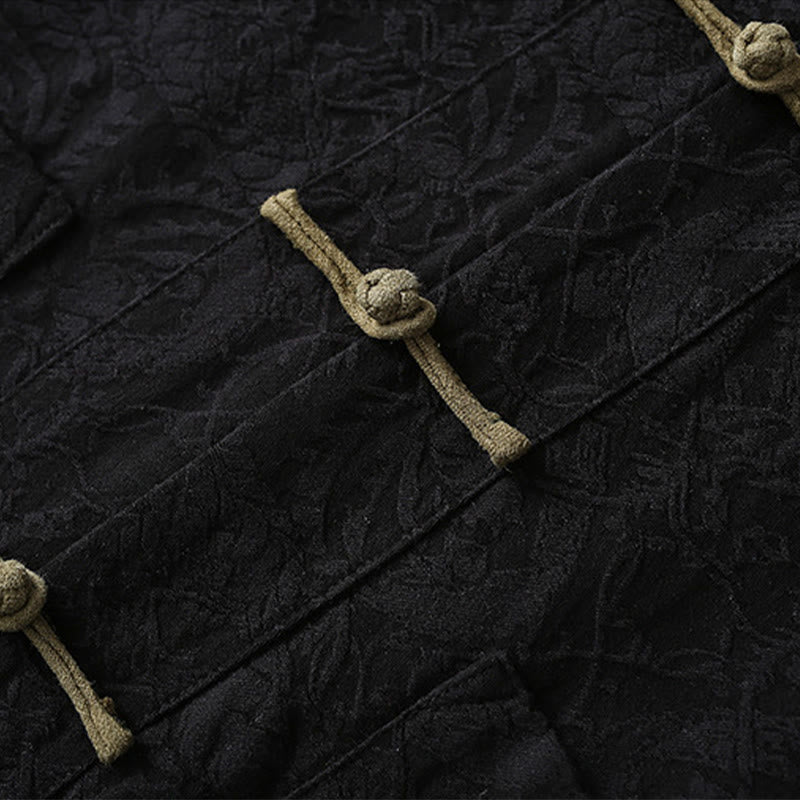 Cotton Jacquard Frog-Button Mindful Meditation Jacket
