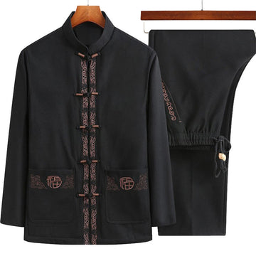Tactile Embroidered Men's Meditation and Mindful Movement Suit