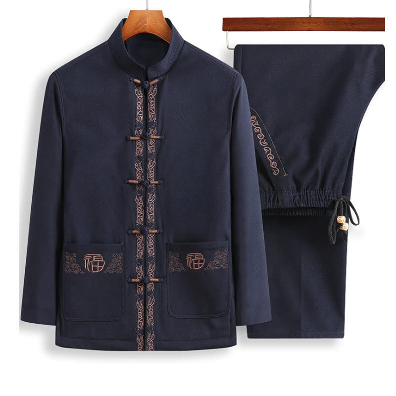 Tactile Embroidered Men's Meditation and Mindful Movement Suit