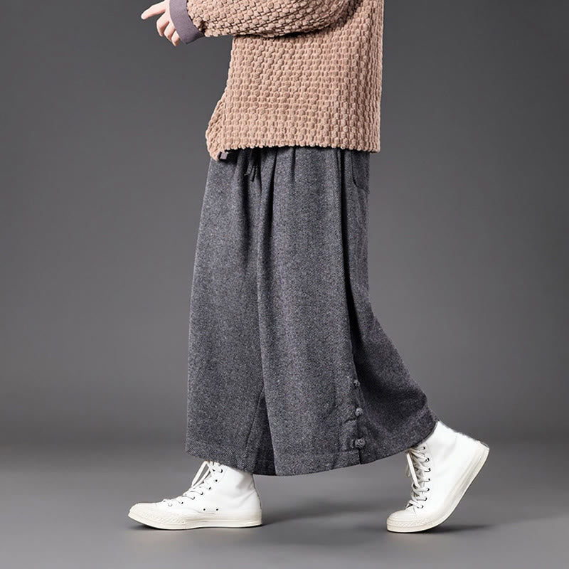 Men's Structured Corduroy Wide-Leg Meditation Pants