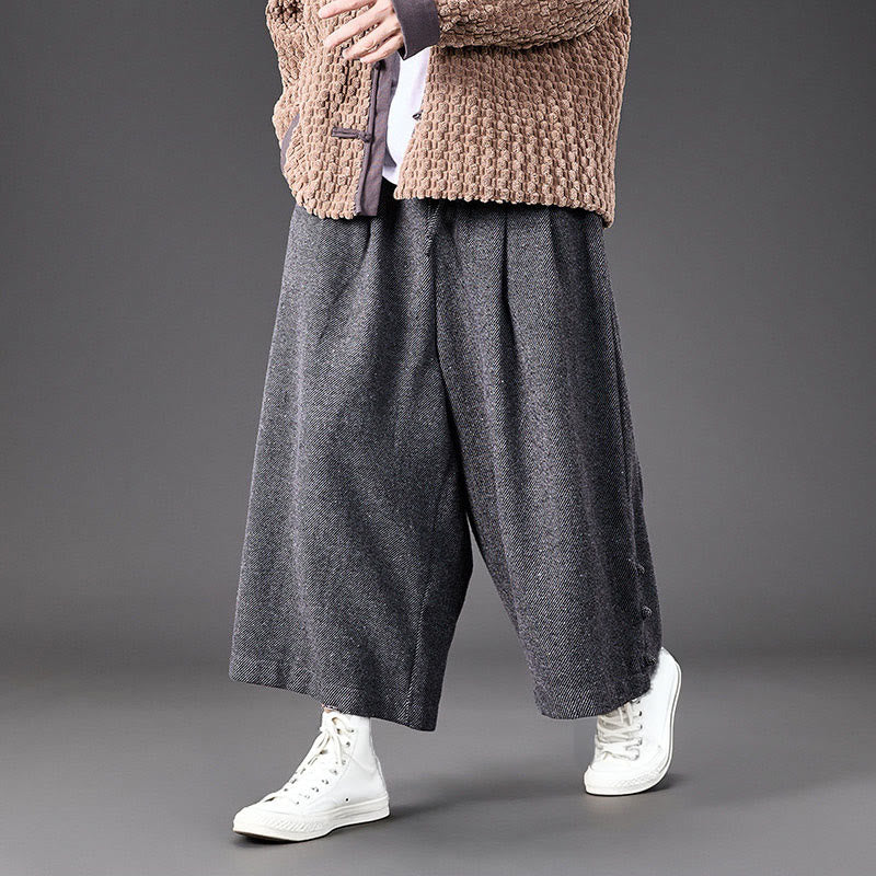 Men's Structured Corduroy Wide-Leg Meditation Pants