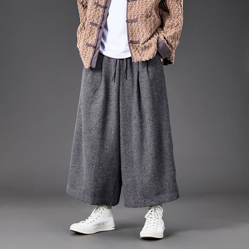 Men's Structured Corduroy Wide-Leg Meditation Pants