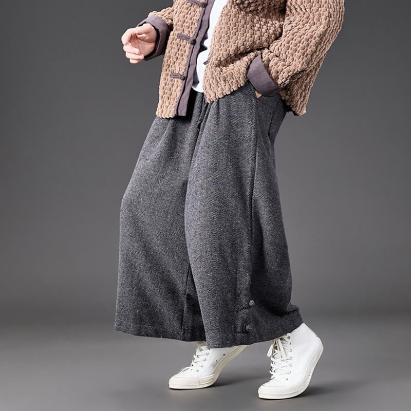 Men's Structured Corduroy Wide-Leg Meditation Pants