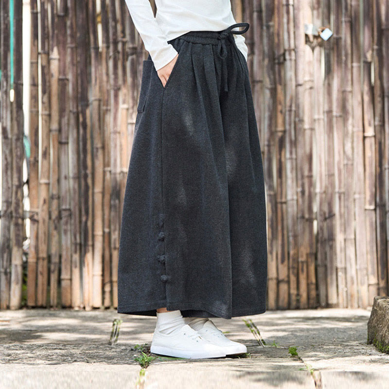 Men's Structured Corduroy Wide-Leg Meditation Pants
