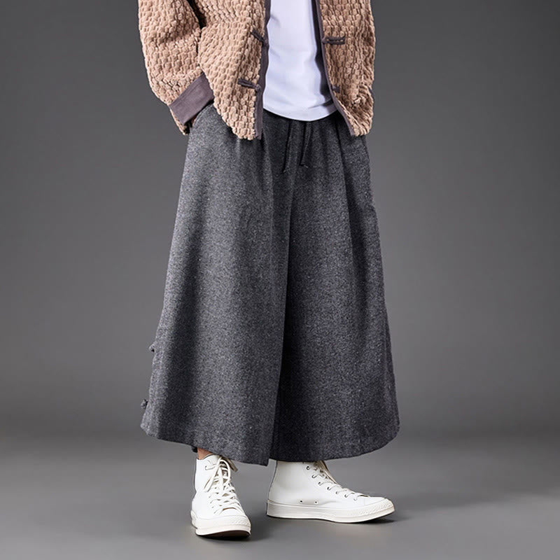 Men's Structured Corduroy Wide-Leg Meditation Pants