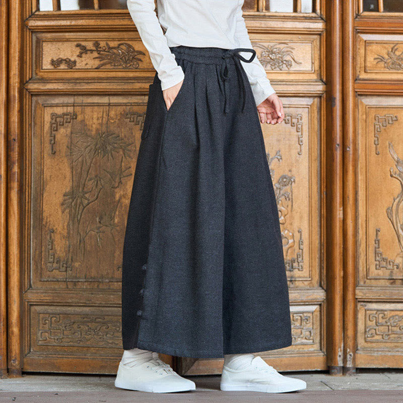 Men's Structured Corduroy Wide-Leg Meditation Pants
