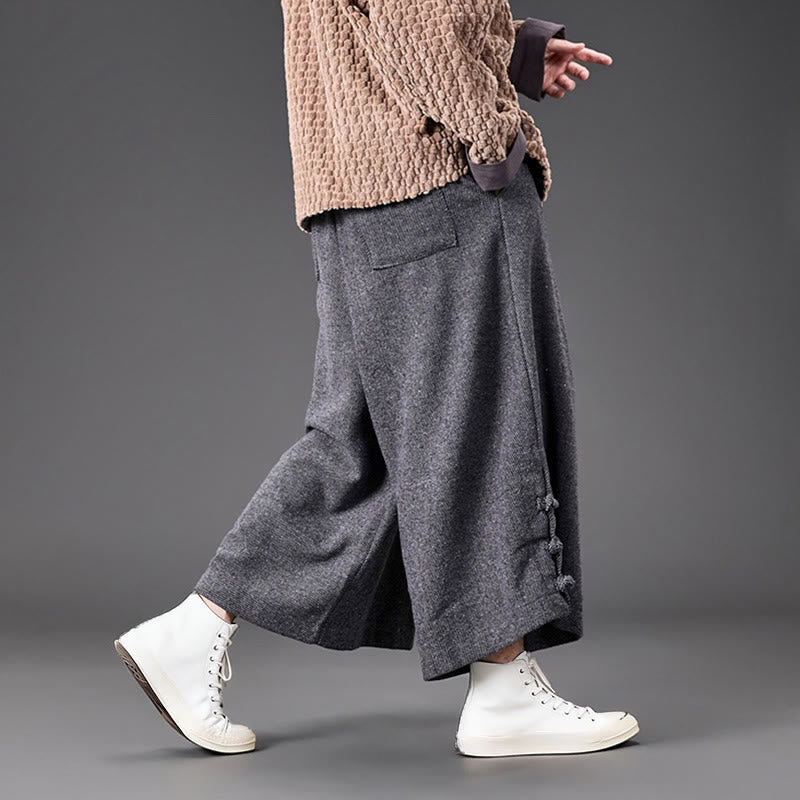 Men's Structured Corduroy Wide-Leg Meditation Pants