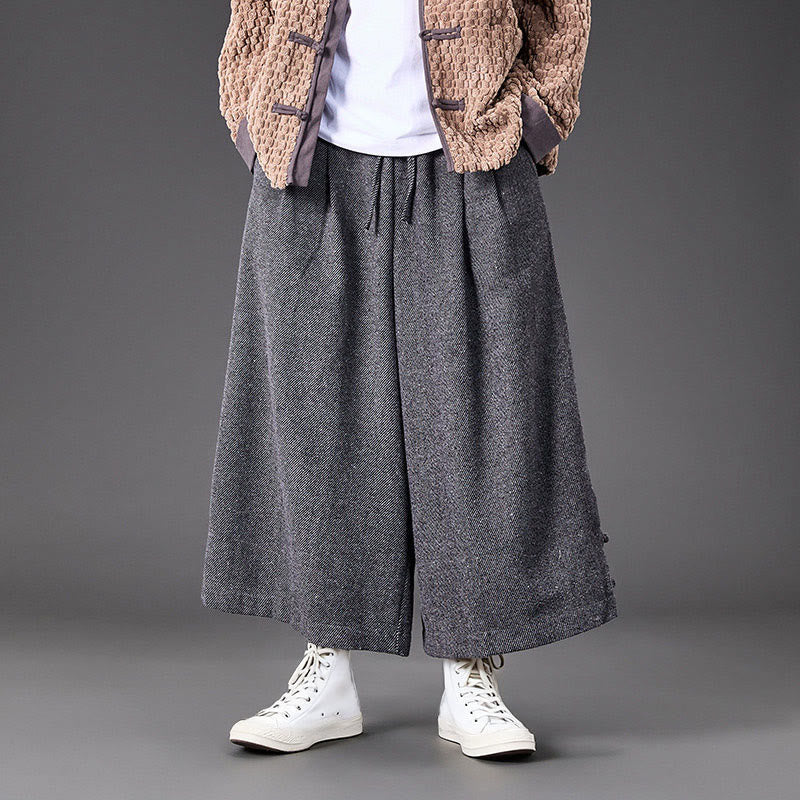 Men's Structured Corduroy Wide-Leg Meditation Pants