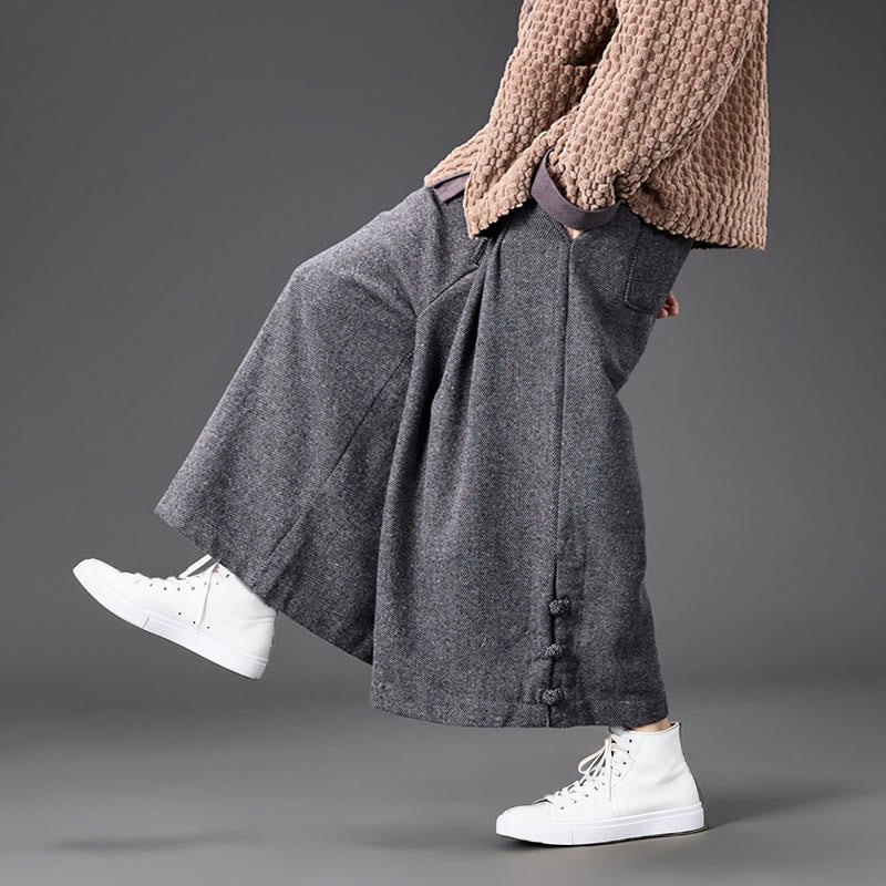 Men's Structured Corduroy Wide-Leg Meditation Pants