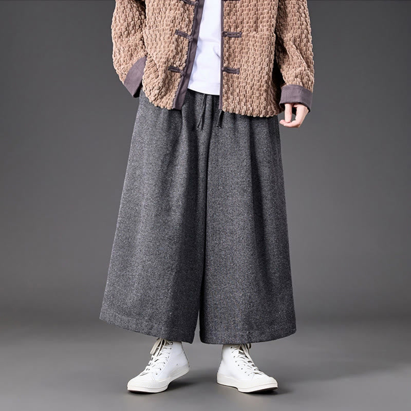 Men's Structured Corduroy Wide-Leg Meditation Pants