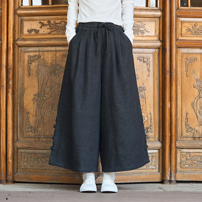 Men's Structured Corduroy Wide-Leg Meditation Pants