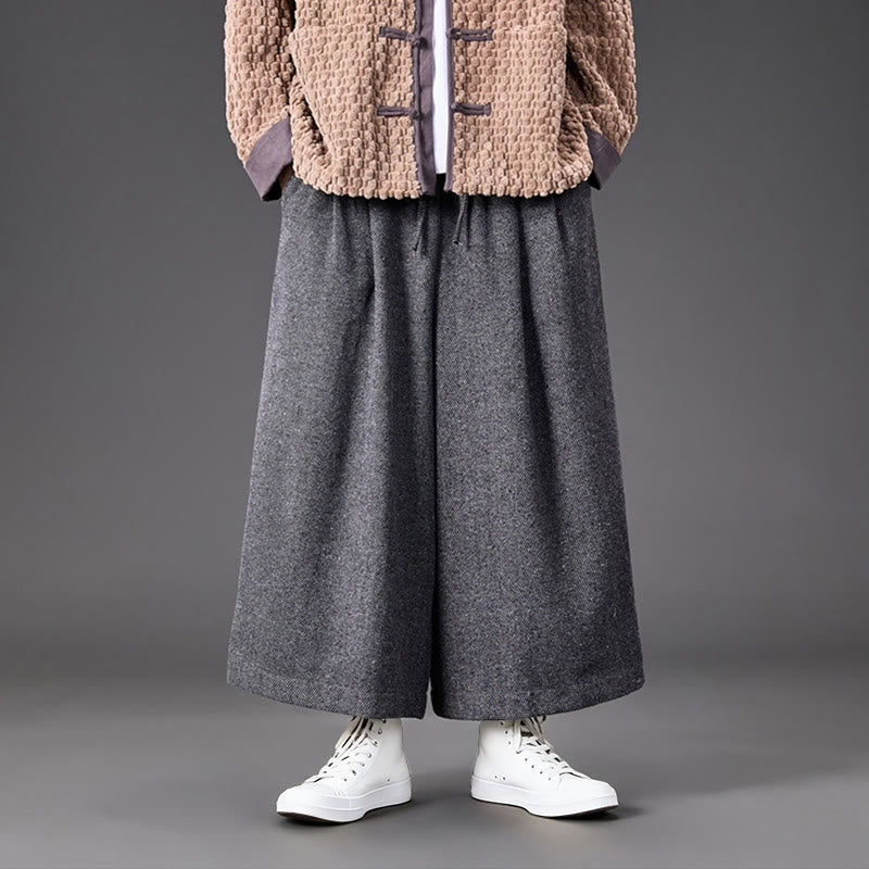 Men's Structured Corduroy Wide-Leg Meditation Pants