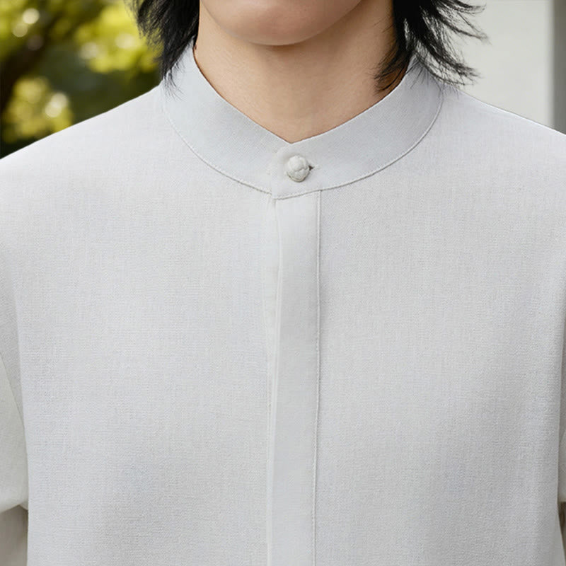Breathable Cotton Linen Minimalist Kimono Shirt