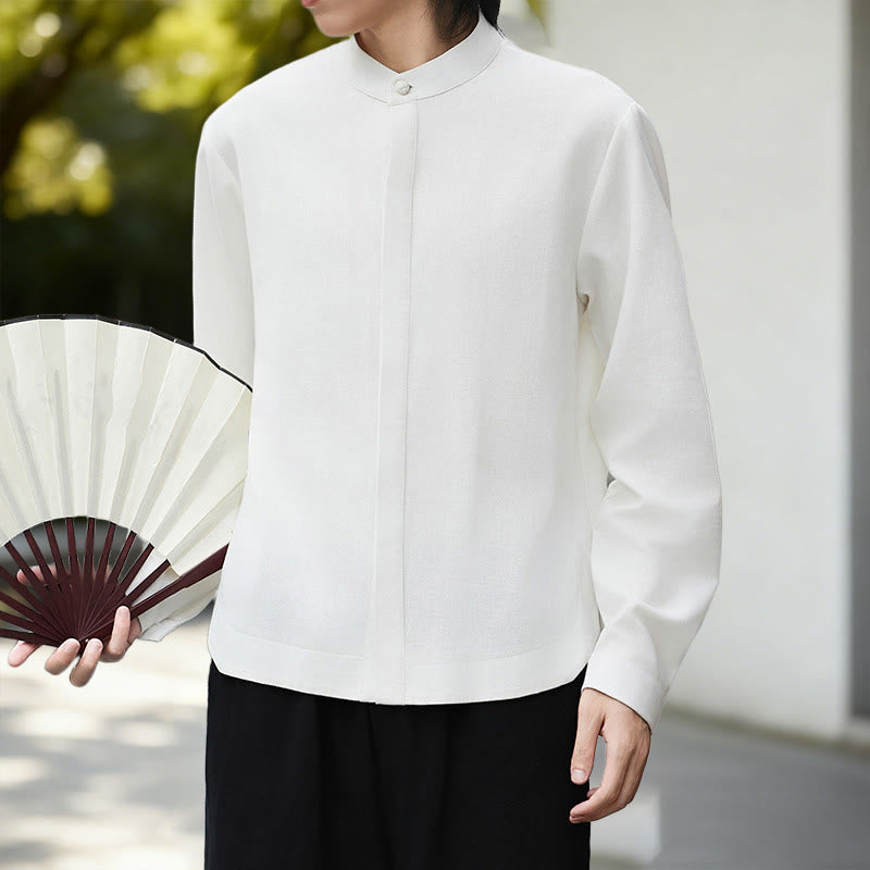 Breathable Cotton Linen Minimalist Kimono Shirt