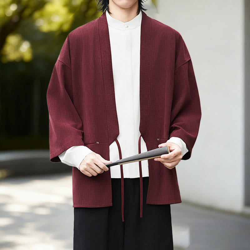 Tactile Cotton Linen Open Front Mindful Kimono Jacket