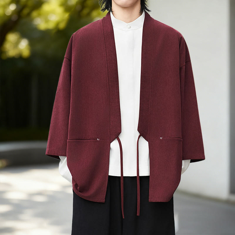Tactile Cotton Linen Open Front Mindful Kimono Jacket