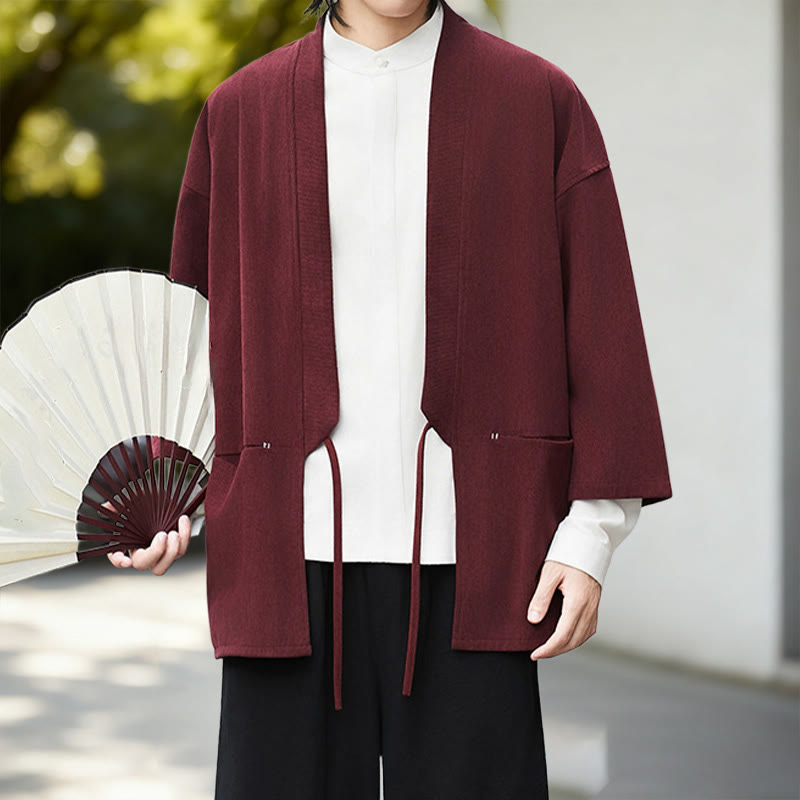 Tactile Cotton Linen Open Front Mindful Kimono Jacket