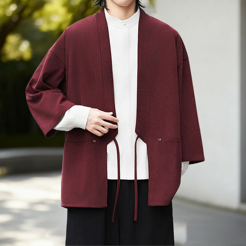 Tactile Cotton Linen Open Front Mindful Kimono Jacket
