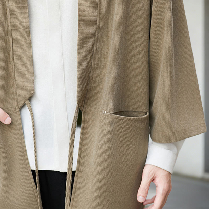 Tactile Cotton Linen Open Front Mindful Kimono Jacket