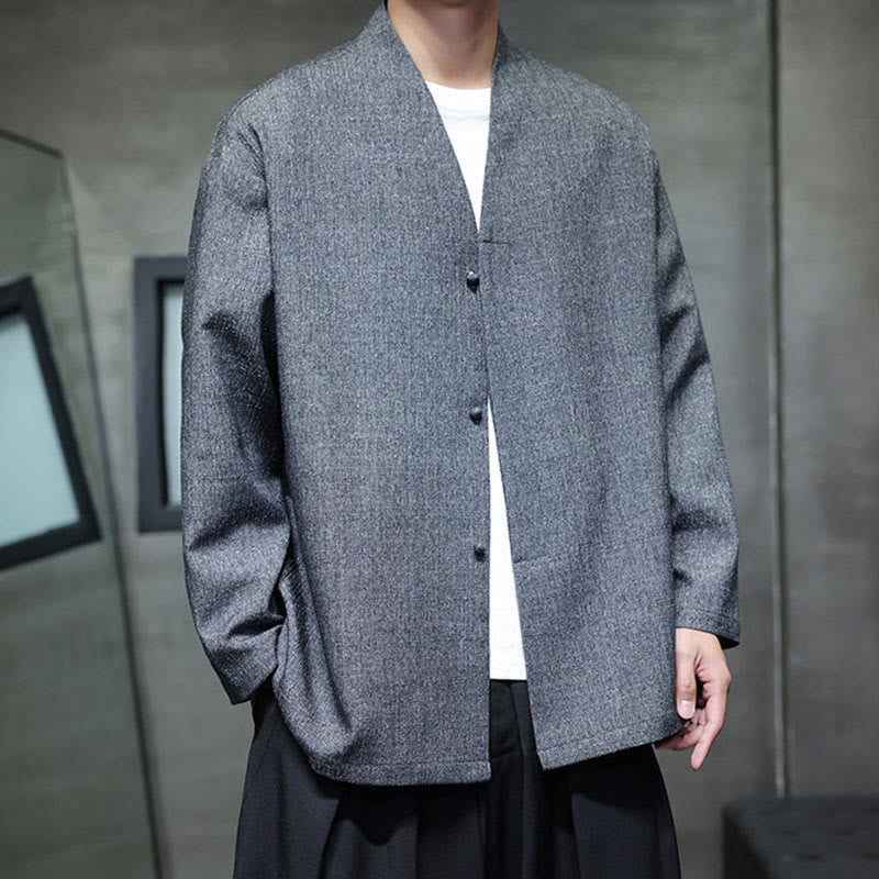 Tactile Lightweight V-Neck Grounding Men's Jacket