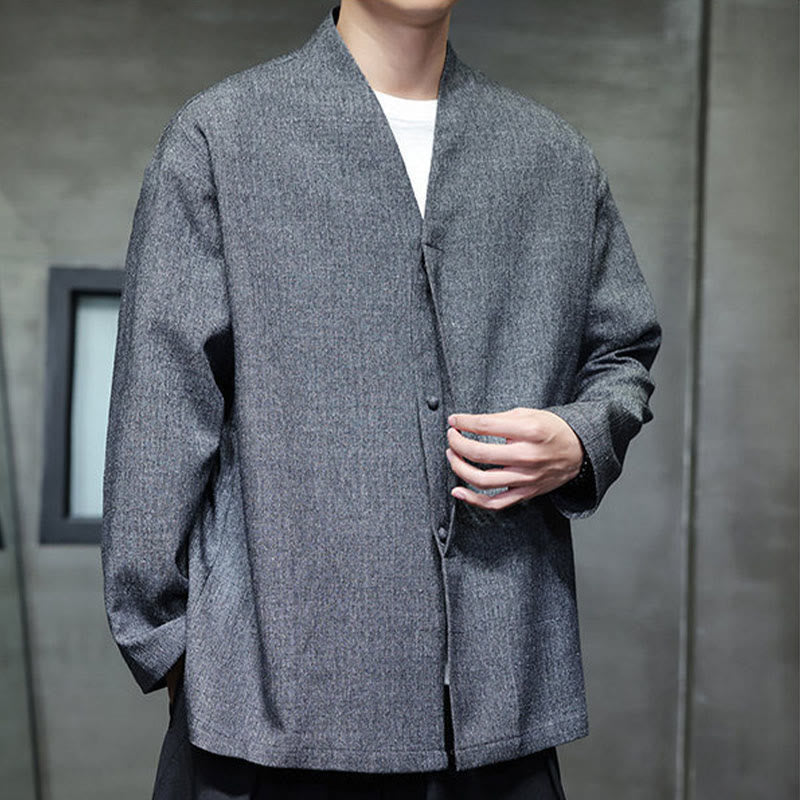Tactile Lightweight V-Neck Grounding Men's Jacket