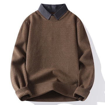 Knitted Stand Collar Thermal Meditation Men's Sweater