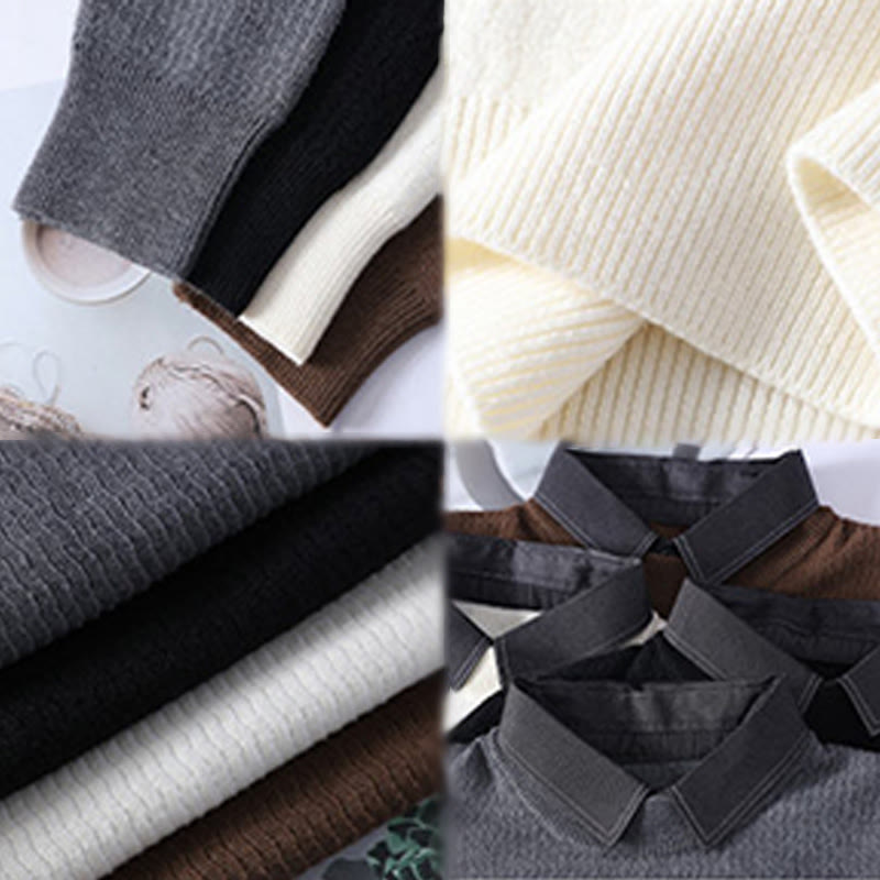 Knitted Stand Collar Thermal Meditation Men's Sweater