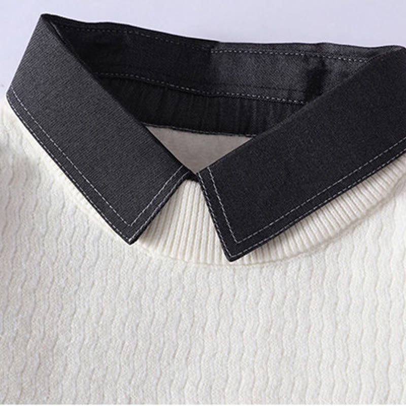 Knitted Stand Collar Thermal Meditation Men's Sweater