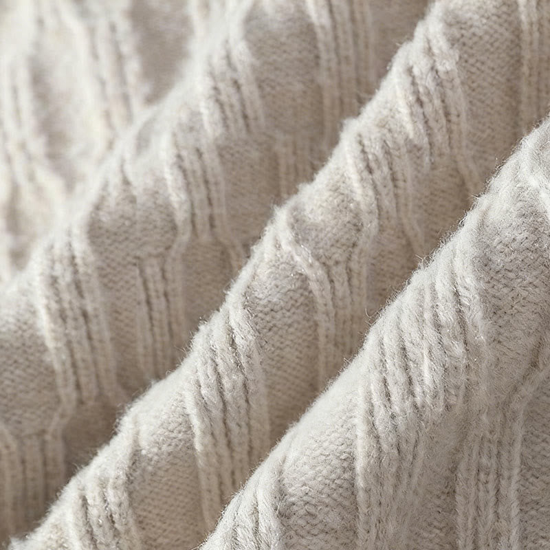 Winter Black Stand Collar Lines Design Warm Men's Long Sleeve Knitted Sweater