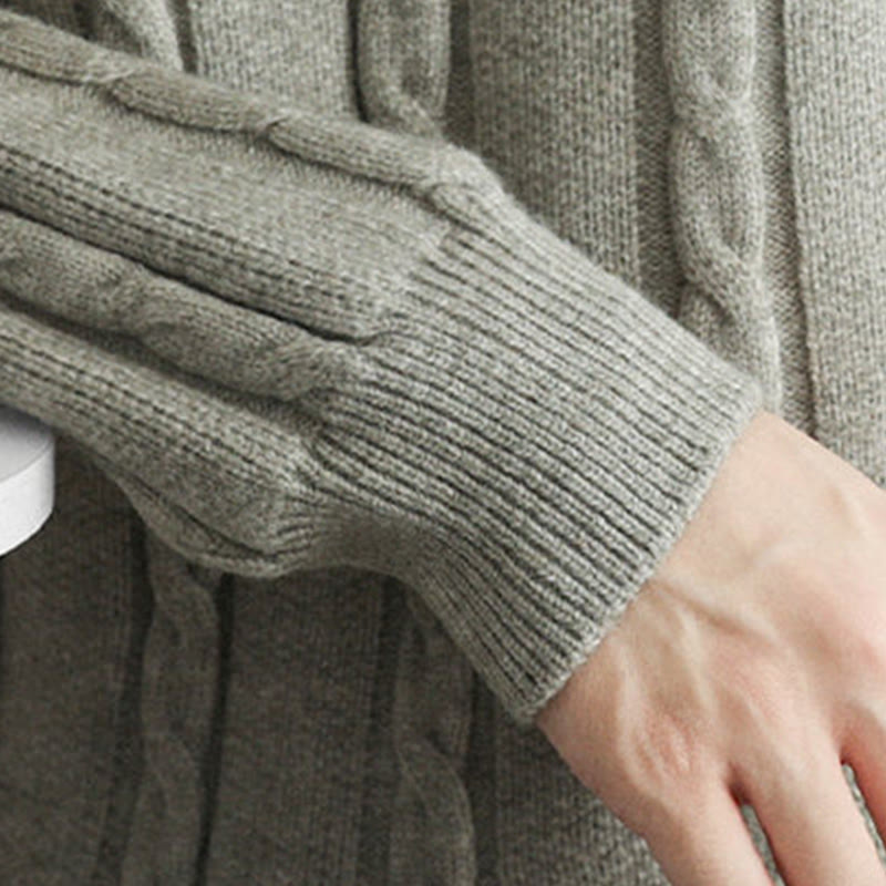 Thermal Knit Stand Collar Grounding Men's Sweater