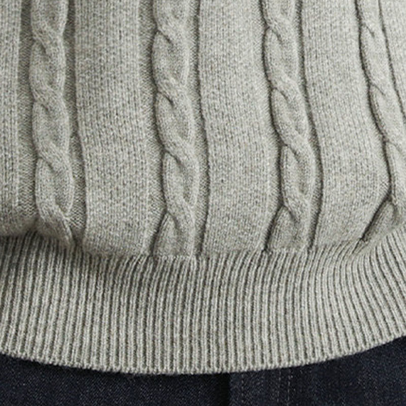 Thermal Knit Stand Collar Grounding Men's Sweater