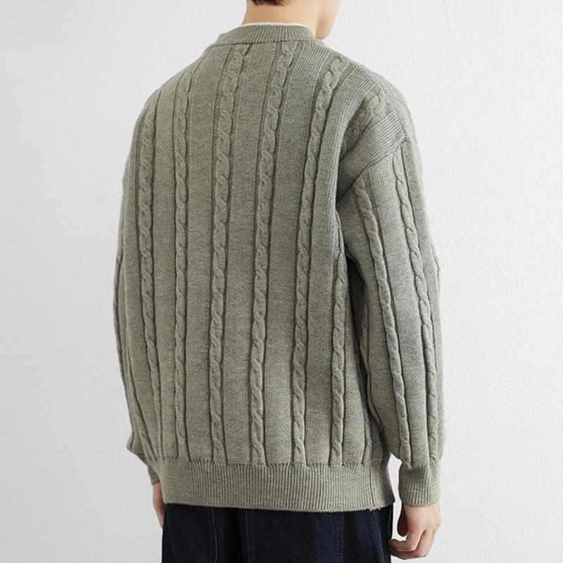 Thermal Knit Stand Collar Grounding Men's Sweater