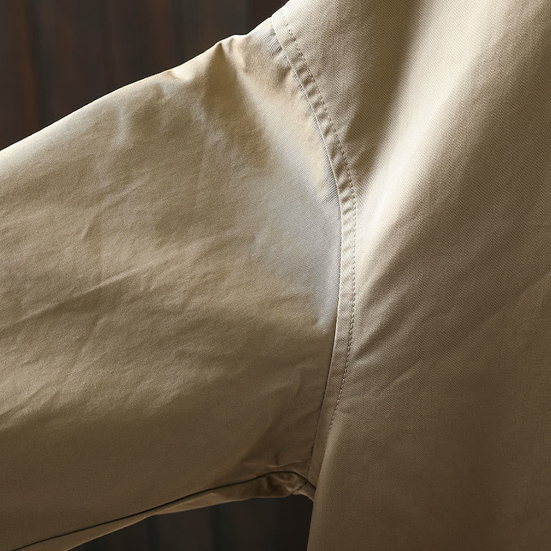 Minimalist Cotton Mid-Length Daily Grounding Jacket