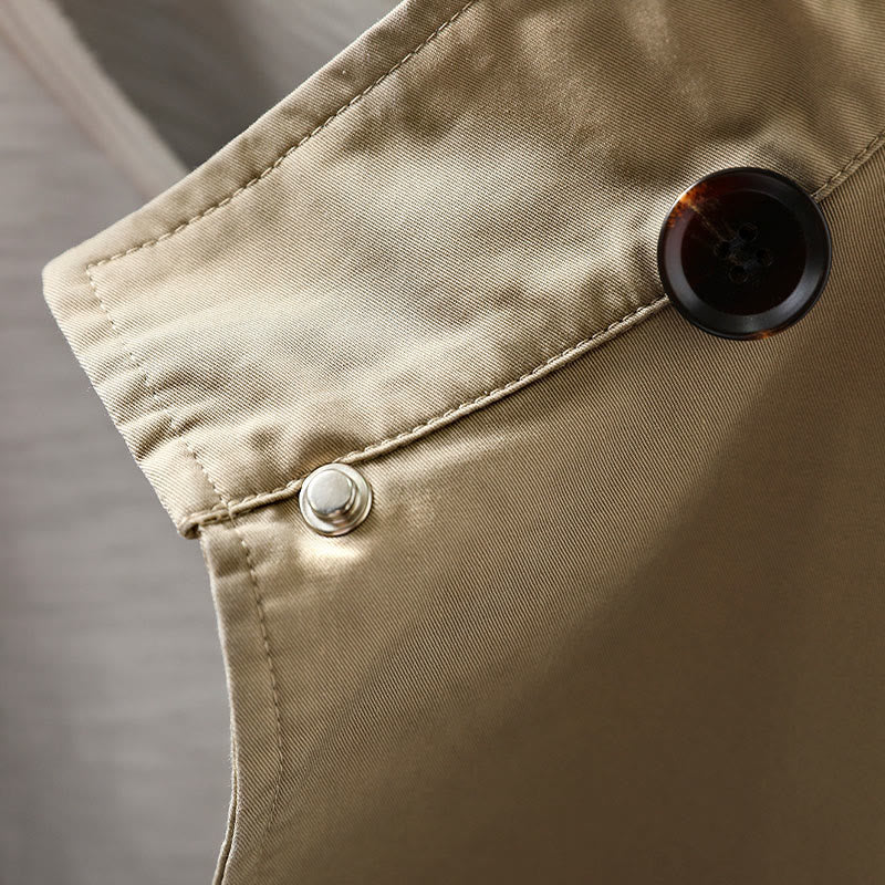 Minimalist Cotton Mid-Length Daily Grounding Jacket