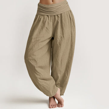 Breathable Cotton Harem Pants with Adaptive Modal Waistband for Mindful Movement