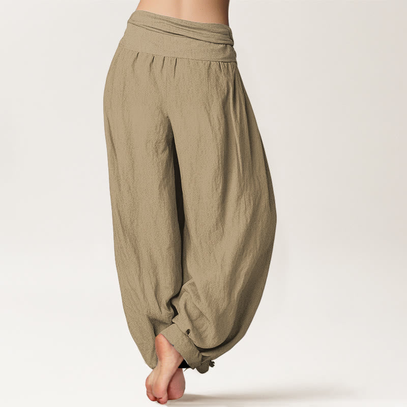 Breathable Cotton Harem Pants with Adaptive Modal Waistband for Mindful Movement