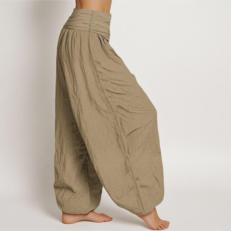 Breathable Cotton Harem Pants with Adaptive Modal Waistband for Mindful Movement