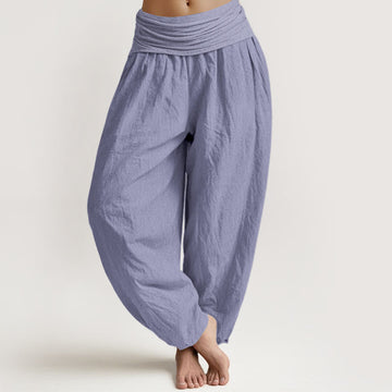 Breathable Cotton Harem Pants with Adaptive Modal Waistband