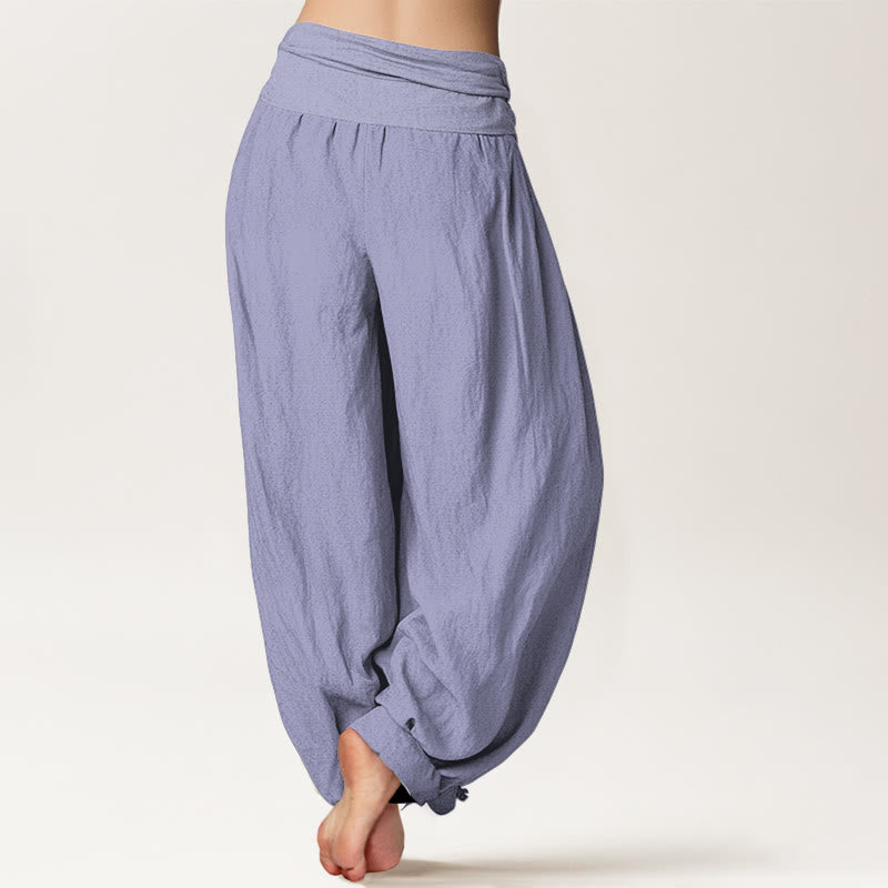 Breathable Cotton Harem Pants with Adaptive Modal Waistband