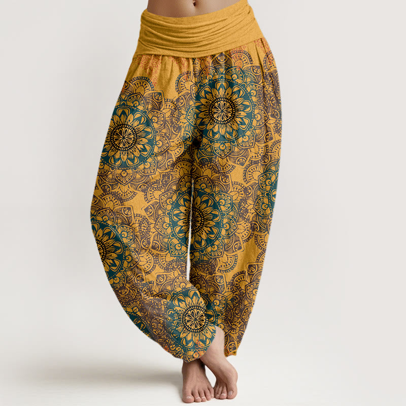 Breathable Cotton Mandala Geometric Meditation Harem Pants