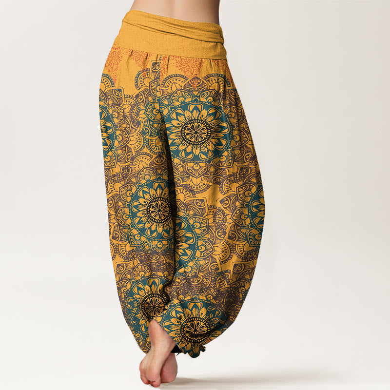 Breathable Cotton Mandala Geometric Meditation Harem Pants