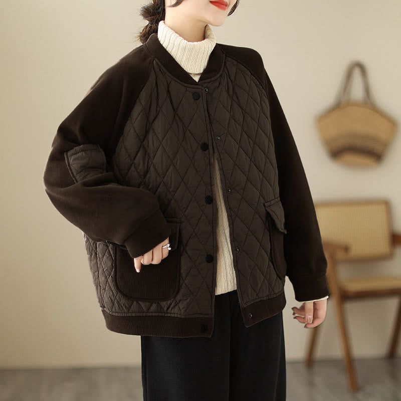 Structured Diamond-Pattern Insulated Women's Meditation Jacket