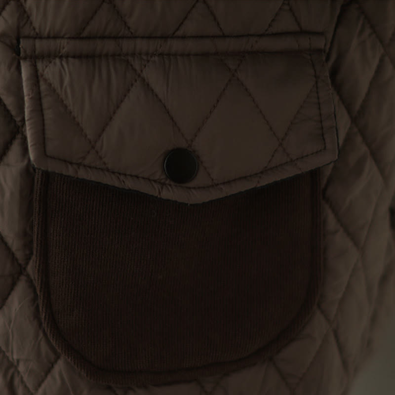 Structured Diamond-Pattern Insulated Women's Meditation Jacket