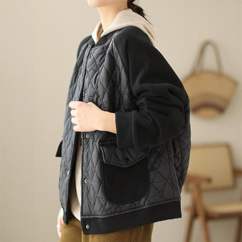 Structured Diamond-Pattern Insulated Women's Meditation Jacket