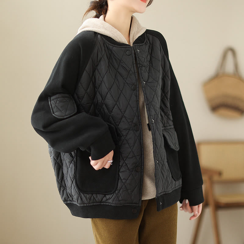 Structured Diamond-Pattern Insulated Women's Meditation Jacket