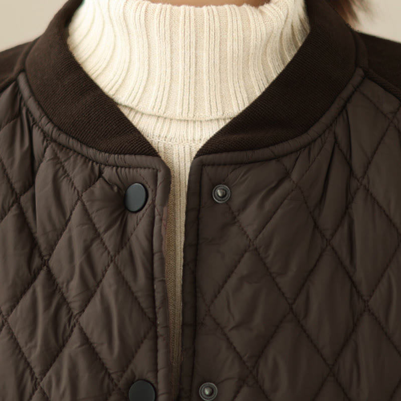 Structured Diamond-Pattern Insulated Women's Meditation Jacket